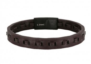 Βραχιόλι Από Δέρμα Και Ατσάλι TU29920 - AMOR AMOR - 