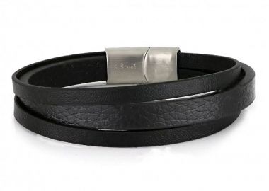 Βραχιόλι Από Δέρμα Και Ατσάλι TU29923 - AMOR AMOR - 