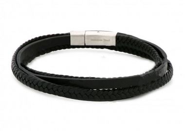 Βραχιόλι Από Δέρμα Και Ατσάλι TU29947 - AMOR AMOR - 