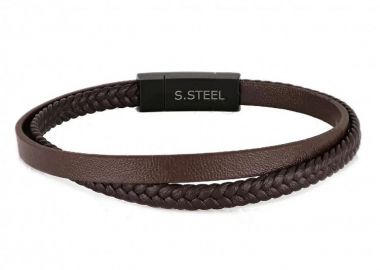 Βραχιόλι Από Δέρμα Και Ατσάλι TU29948 - AMOR AMOR - 