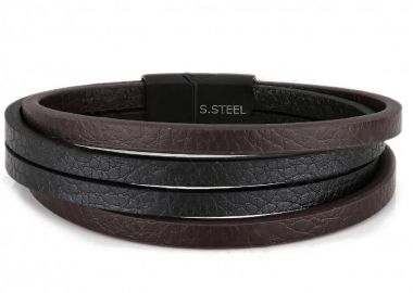 Βραχιόλι Από Δέρμα Και Ατσάλι TU29954 - AMOR AMOR - 