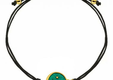 Βραχιόλι Από Κορδόνι Και Ορείχαλκο Επιχρυσωμένο 24Κ Με Αστέρια Και Φεγγάρι AA25499 - AMOR AMOR - 