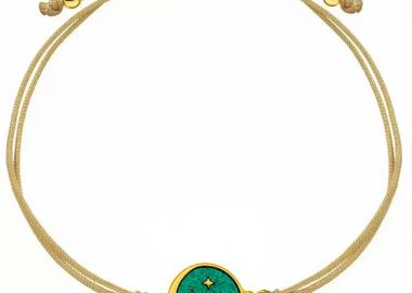 Βραχιόλι Από Κορδόνι Και Ορείχαλκο Επιχρυσωμένο 24Κ Με Αστέρια Και Φεγγάρι AA25503 - AMOR AMOR - 