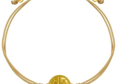 Βραχιόλι Από Κορδόνι Και Ορείχαλκο Επιχρυσωμένο Με Φλουρί Κωνσταντινάτο AA28459 - AMOR AMOR - 