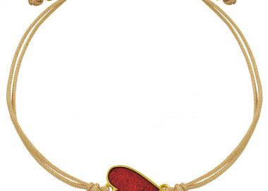 Βραχιόλι Από Κορδόνι Και Ορείχαλκο Επιχρυσωμένο Με Καρδιά Και Σταυρό AA28529 - AMOR AMOR - 