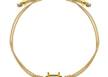 Βραχιόλι Από Κορδόνι Και Ορείχαλκο Επιχρυσωμένο Με Το Ζώδιο Των Διδύμων AA28582 - AMOR AMOR - 