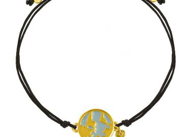 Βραχιόλι Από Κορδόνι Και Ορείχαλκο Επιχρυσωμένο Με Υδρόγειο AA28452 - AMOR AMOR - 