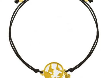 Βραχιόλι Από Κορδόνι Και Ορείχαλκο Επιχρυσωμένο Με Υδρόγειο AA28454 - AMOR AMOR - 