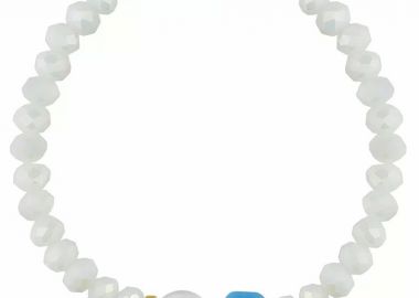 Βραχιόλι Από Λάστιχο Και Κρύσταλλα Με Χάντρα Και Μονόγραμμα AA29084 - AMOR AMOR - 