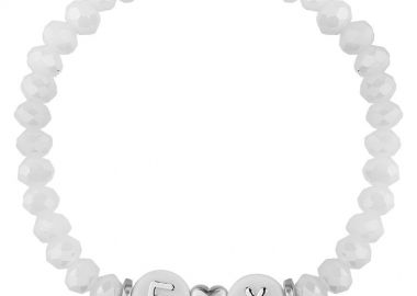 Βραχιόλι Από Λάστιχο Και Κρύσταλλα Με Καρδιά Και Μονογράμματα AA29088 - AMOR AMOR - 