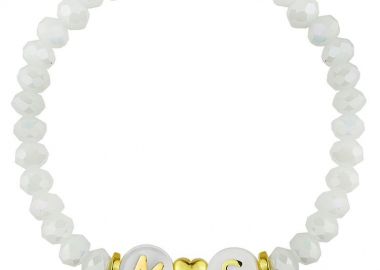 Βραχιόλι Από Λάστιχο Και Κρύσταλλα Με Καρδιά Και Μονογράμματα AA29089 - AMOR AMOR - 