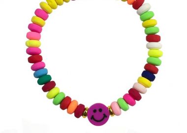 Βραχιόλι Από Λάστιχο Με Χάντρες Και Φίμο Smiley AA29543 - AMOR AMOR - 