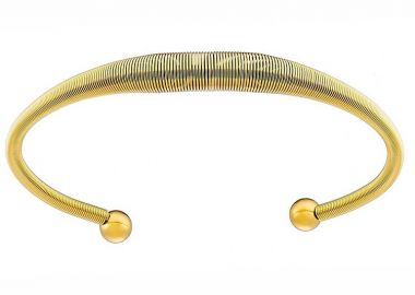 Βραχιόλι Βέργα Από Ατσάλι Επιχρυσωμένο 24K AS26187 - AMOR AMOR - 