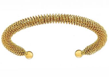 Βραχιόλι Βέργα Από Ατσάλι Επιχρυσωμένο 24K AS26191 - AMOR AMOR - 