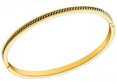 Βραχιόλι Βέργα Από Ατσάλι Επιχρυσωμένο 24K AS26193 - AMOR AMOR - 