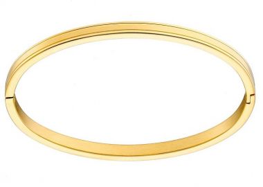 Βραχιόλι Βέργα Από Ατσάλι Επιχρυσωμένο 24K AS26199 - AMOR AMOR - 