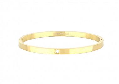 Βραχιόλι Βέργα Από Ατσάλι Επιχρυσωμένο Με Ζιργκόν TU29750 - AMOR AMOR - 