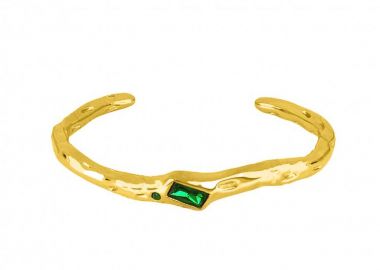 Βραχιόλι Βέργα Από Ατσάλι Επιχρυσωμένο Με Ζιργκόν TU29752 - AMOR AMOR - 