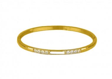 Βραχιόλι Βέργα Από Ατσάλι Επιχρυσωμένο Με Ζιργκόν TU29782 - AMOR AMOR - 