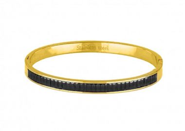 Βραχιόλι Βέργα Από Ατσάλι Επιχρυσωμένο Mε Ζιργκόν TU29801 - AMOR AMOR - 