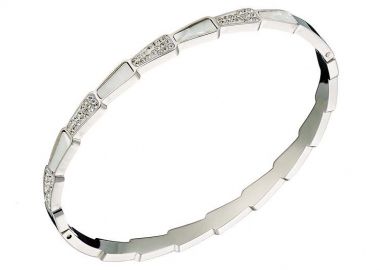 Βραχιόλι Βέργα Από Ατσάλι Με Φίλντισι ΑS22909 - AMOR AMOR - 