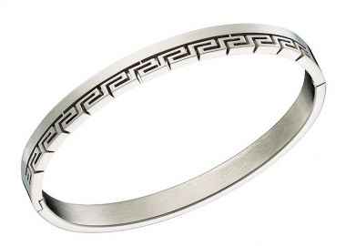 Βραχιόλι Βέργα Από Ατσάλι Με Μαίανδρο AS25989 - AMOR AMOR - 