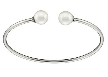 Βραχιόλι Βέργα Από Ατσάλι Με Μαργαριτάρια AS26182 - AMOR AMOR - 