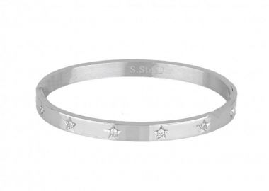 Βραχιόλι Βέργα Από Ατσάλι Με Ζιργκόν TU29753 - AMOR AMOR - 