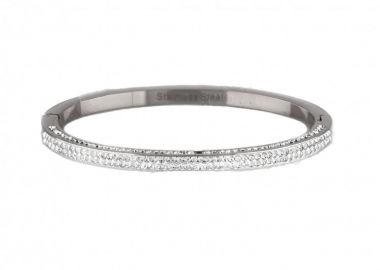 Βραχιόλι Βέργα Από Ατσάλι Με Ζιργκόν TU29757 - AMOR AMOR - 