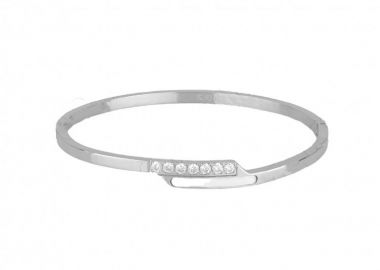 Βραχιόλι Βέργα Από Ατσάλι Με Ζιργκόν TU29773 - AMOR AMOR - 