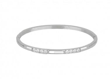 Βραχιόλι Βέργα Από Ατσάλι Με Ζιργκόν TU29781 - AMOR AMOR - 