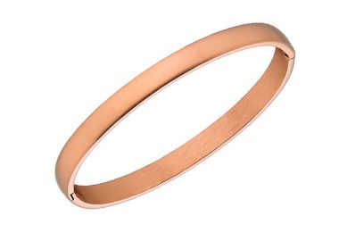 Βραχιόλι Χειροπέδα Από Ανοξείδωτο Ατσάλι Ροζ Επιχρυσωμένο AS28422 - AMOR AMOR - 