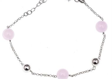 Βραχιόλι γυναικείο από ασήμι 925 με μπίλιες αχάτη και ασημένιες -  - 