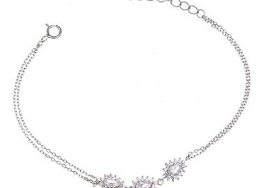 Βραχιόλι γυναικείο από ασήμι 925 με πέτρες ζιργκόν -  - 