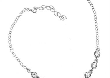 Βραχιόλι γυναικείο από ασήμι 925 ροζέτες και πέτρες ζιργκόν -  - 