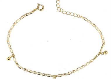 Βραχιόλι γυναικείο από επιχρυσωμένο ασήμι 925 αλυσιδάκι με κρεμαστά στοιχεία -  - 