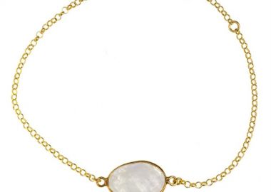 Βραχιόλι γυναικείο από επιχρυσωμένο ασήμι 925 με αχάτη -  - 