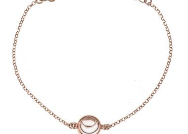 Βραχιόλι γυναικείο από ρόζ επιχρυσωμένο ασήμι 925 με φίλντισι -  - 