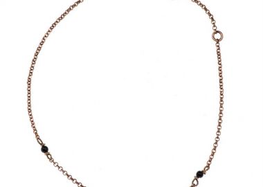 Βραχιόλι γυναικείο από ρόζ επιχρυσωμένο ασήμι 925 με σταυρό και πέτρες ζιργκόν -  - 