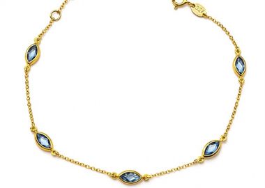 Βραχιόλι Γυναικείο Ασήμι 925 Επιχρυσωμένο με Πέτρες ζιργκόν Μάρκιζ -  - 