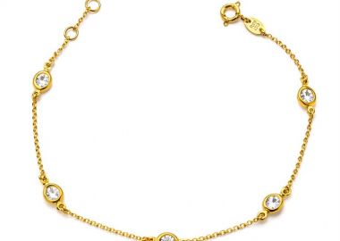 Βραχιόλι Γυναικείο Ασήμι 925 Επιχρυσωμένο με Πέτρες ζιργκόν Μάρκιζ -  - 