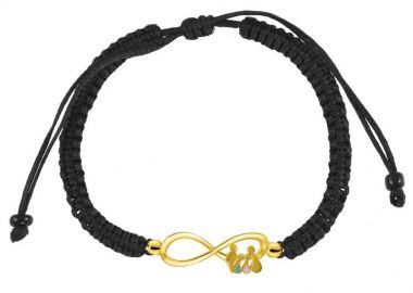 Βραχιόλι Μακραμέ Με Ασήμι 925 Επιχρυσωμένο Και Οικογένεια EX27795 - AMOR AMOR - 