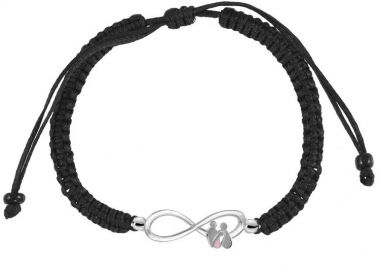 Βραχιόλι Μακραμέ Με Ασήμι 925 Επιπλατινωμένο Και Οικογένεια EX27791 - AMOR AMOR - 