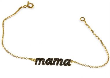 Βραχιόλι Mama (Μαμά) από επιχρυσωμένο ασήμι 925 -  - 