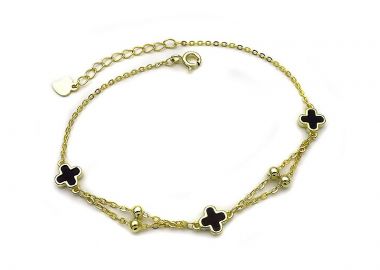 Βραχιόλι με σταυρουδάκια ασημένιο επίχρυσο BG109 - Asimenio - 