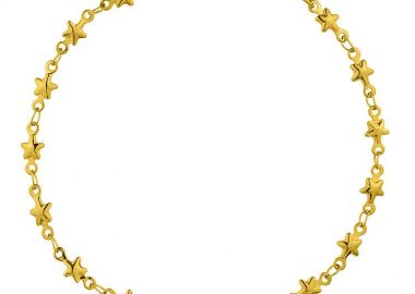 Βραχιόλι Ποδιού Από Ανοξείδωτο Ατσάλι Επιχρυσωμένο Με Αστέρια ΤΑ29001 23cm - AMOR AMOR - 