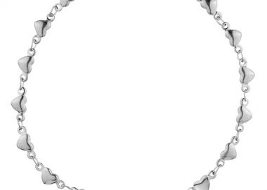 Βραχιόλι Ποδιού Από Ανοξείδωτο Ατσάλι Με Καρδιές ΤΑ28998 24cm - AMOR AMOR - 