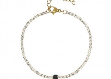 Βραχιόλι Ριβιέρα 2mm Από Ατσάλι Επιχρυσωμένο TU29820 - AMOR AMOR - 