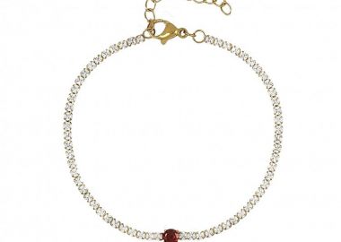 Βραχιόλι Ριβιέρα 2mm Από Ατσάλι Επιχρυσωμένο TU29821 - AMOR AMOR - 