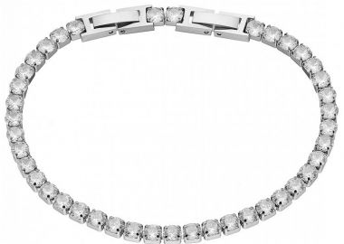 Βραχιόλι Ριβιέρα 4mm Από Ατσάλι Με Κρύσταλλα Λευκά ΑS21542 - AMOR AMOR - 